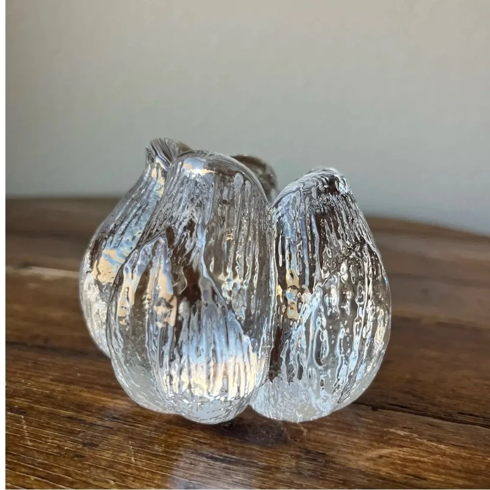 Kosta Boda Pair of Rosebud Crystal Taper Candle Holders